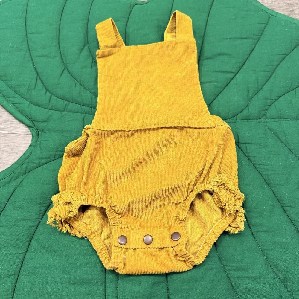 James Vincent Design Co 12-24M Mustard Yellow Cord Bubble Romper